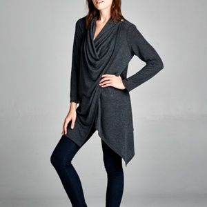 Shawl Collar Cardigan With Button Closure